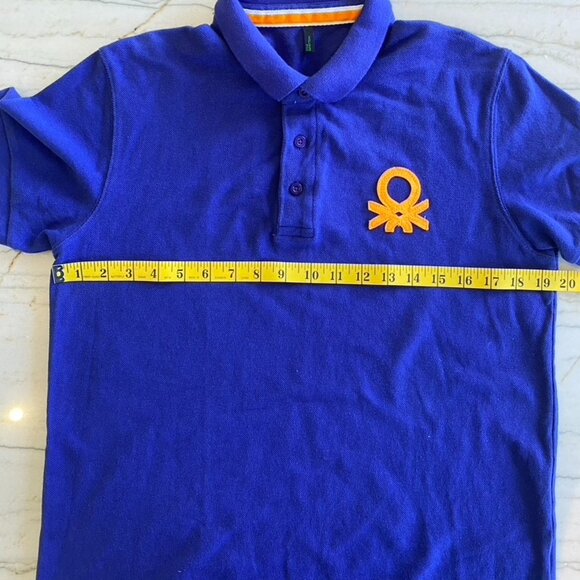 Stile Benetton/Benetton NWOT Royal Purple and Orange Polo/Golf Shirt - Picture 6 of 7